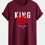 Regular Fit Crown King Print Cotton T-Shirt