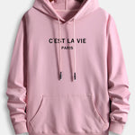 Paris Letter Print Cotton Hoodie