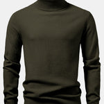 Checkerboard Textured Turtle Neck Sweater