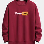 Free Hug Print Relax Fit Sweatshirt