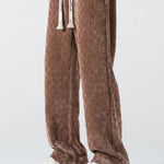 Checkerboard Textured Straight Leg Pants