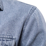 Washed Denim Overshirt With Pockets