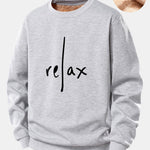 Relax Print Teddy Fleece Lined Sweatshirt
