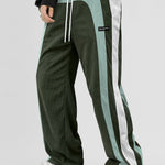 Color Block Corduroy Straight Leg Pants