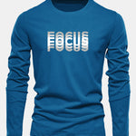 Long Sleeve Focus Print Cotton T-Shirt