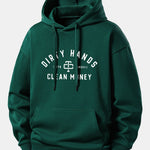 Dirty Hands Clean Money Print Relax Fit Hoodie