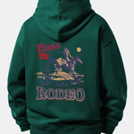 Western Cowboy Back Print Relax Fit Hoodie