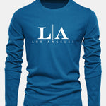 Long Sleeve Los Angeles Print Cotton T-Shirt
