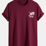 Regular Fit Palm Tree Print Cotton T-Shirt