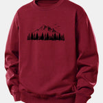 Mountain Nature Print Relax Fit Sweatshirt