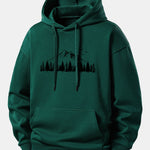 Mountain Nature Print Relax Fit Hoodie