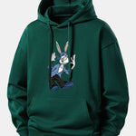 Carton Rabbit Print Relax Fit Hoodie