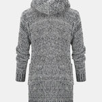 Long Line Knitted Hooded Cardigan