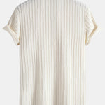 Muscle Fit Stand Collar Knitted Ribbed Shirt