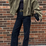 Margovil Lapel Zip Up Trendy Bomber Jacket