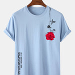 Slogan Rose Print T-Shirt