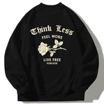 Slogan Rose Back Print Relaxed Sweatshirt