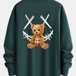 Graffiti Smiley Bear Print Relax Fit Sweatshirt