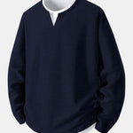 Relax Fit Long Sleeve 2 In 1 Waffle T-Shirt