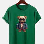 Bear In Leather Jacket Print T-Shirt