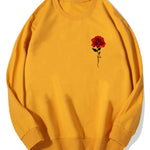Red Rose Print Cotton Sweatshirt