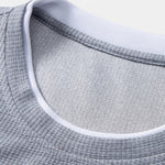 Smiley Face Print 2 In 1 Long Sleeved Waffle T-Shirt