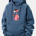 Pink Panther Print Drawstring Hoodie