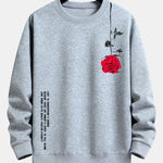 Slogan Rose Print Relax Fit Sweatshirt