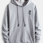 Rose Print Cotton Hoodie