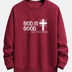 God Is Good Cross Print Relax Fit Sweatshirt