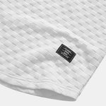 Checkerboard Jacquard  Arc Hem Hooded T-Shirt