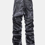 Ruched PU Leather Pants