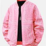 Paisley Print Baseball Jacket