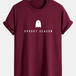 Regular Fit Spooky Season Ghost Print Cotton T-Shirt