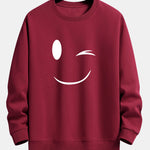 Smiley Face Print Relax Fit Sweatshirt