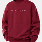 Victory Slogan Print Relax Fit Sweatshirt