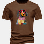 Regular Fit Sweater Dog Print Cotton T-Shirt