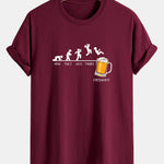 Regular Fit Beer Weekly Evolution Print Cotton T-Shirt
