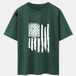 American Flag Print Drop Shoulder Oversize T-Shirt
