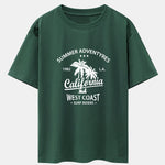 California Palm Tree Print Drop Shoulder Oversize T-Shirt