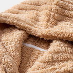 Teddy Fleece Stripe Kangaroo Pocket Hoodie