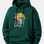 Graffiti Bear Print Relax Fit Hoodie
