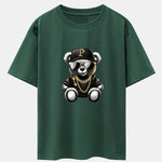 Hip Hop Bear Print Drop Shoulder Oversize T-Shirt