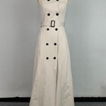 A-Line Loose Belted Buttoned Pockets Tube Maxi Dresses