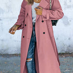 Work Solid Patchwork Turndown Collar Outerwear