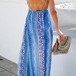 Stroll The Beach Colorblock Paisley Printed Cami Maxi Dress