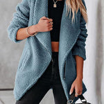 Fashion casual lambskin jacket with zipper pockets and grain velvet jacket