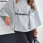 High-necked cape-style top