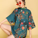 Artistic Retro Printed Short Cheongsams