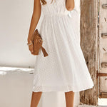 Sweet Elegant Solid V Neck A Line Short Sleeve Dress